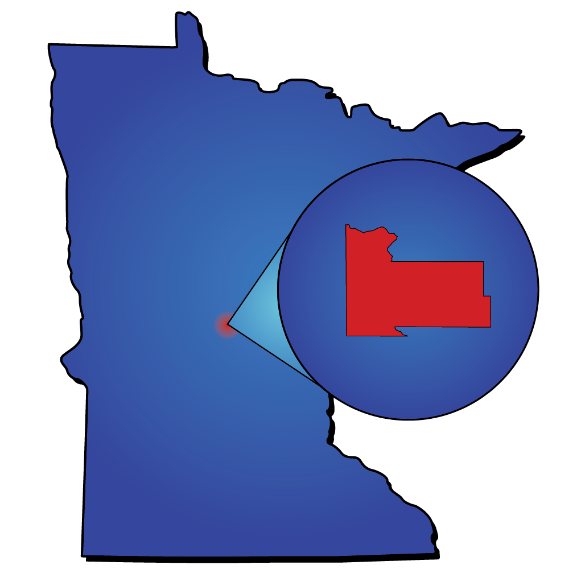 Minnesota map with County Focus
